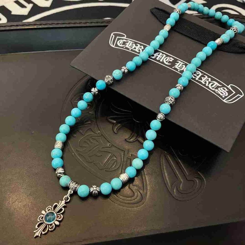 Chrome Hearts Turquoise and Silver Necklace